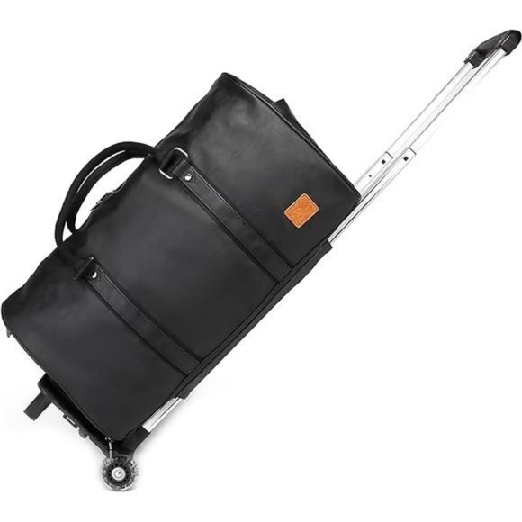 Rolling Duffel Bags with Wheels, Waterproof with Removable Rollers Black - Picture 7 of 8
